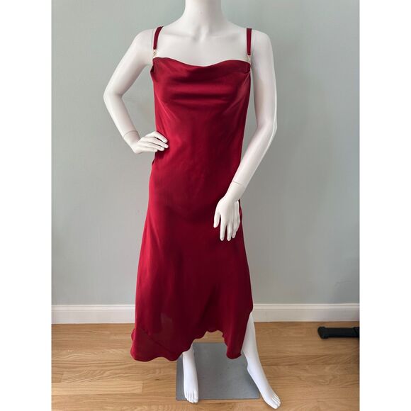 Sophia By Delicates Vintage Red Satin Slip Dress Night Gown size Large - Picture 1 of 7